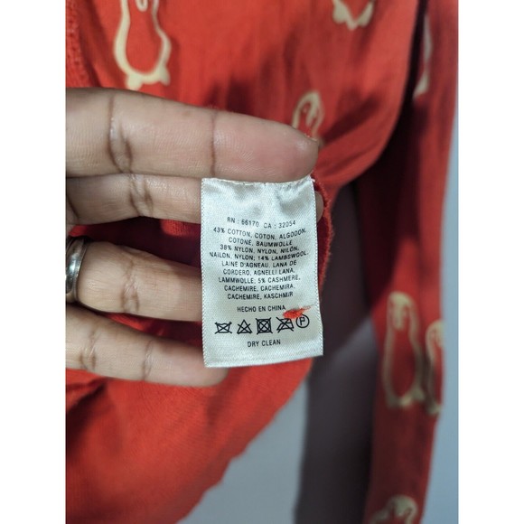 Field Flower Anthropologie Penguins Print Red Cardigan Women Size S - Picture 7 of 7